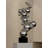 Artistic Geometric Metal Sphere Stainless Steel Stone Base Sculpture Decoration Item