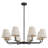 8-Light Modern Dimmable Chandelier With Fabric Shades-1133403418