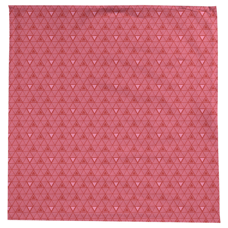 Nappe géométrique en coton - Triangles dessinés à la main, collection Jordao, lavable à la machine, Rose/rouge