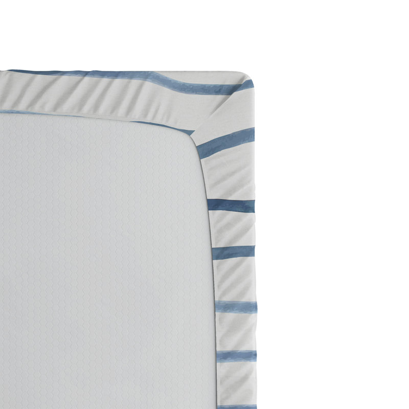 Drap-housse orange Ambesonne, Bleu ardoise pâle / rayures blanches, Drap-housse pour lit simple TG