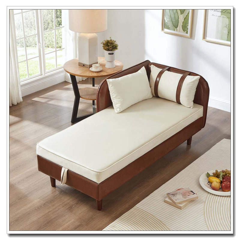 Méridienne de rangement 65 ", Brown+Beige