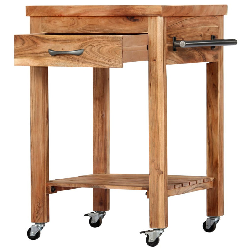 Anyan Solid Wood Kitchen Cart