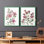 Aquarelle sur tiges florales I - reproduction encadrée de qualité supérieure - prête à être accrochée - aucun clou requis - aucun clou requis