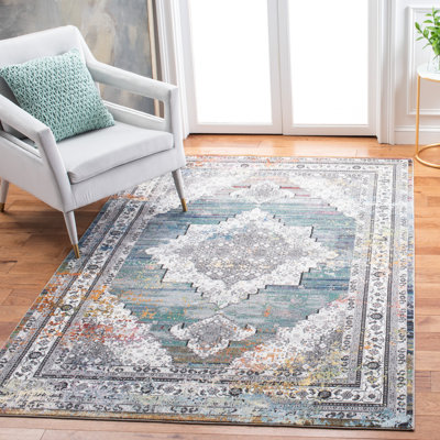 Tapis oriental ivoire / bleu Bruckmann