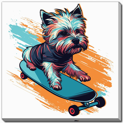 Yorkie sur toile, art mural