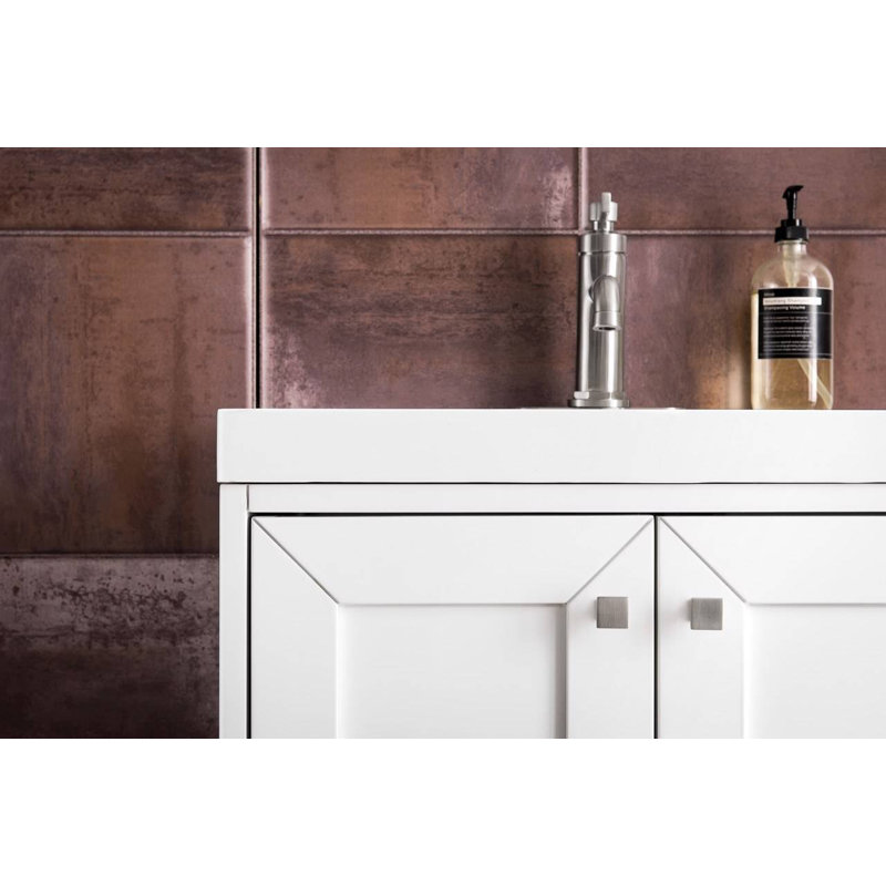 Chianti 23.6'' W Single Vanity, Glossy White, Brushed Nickel