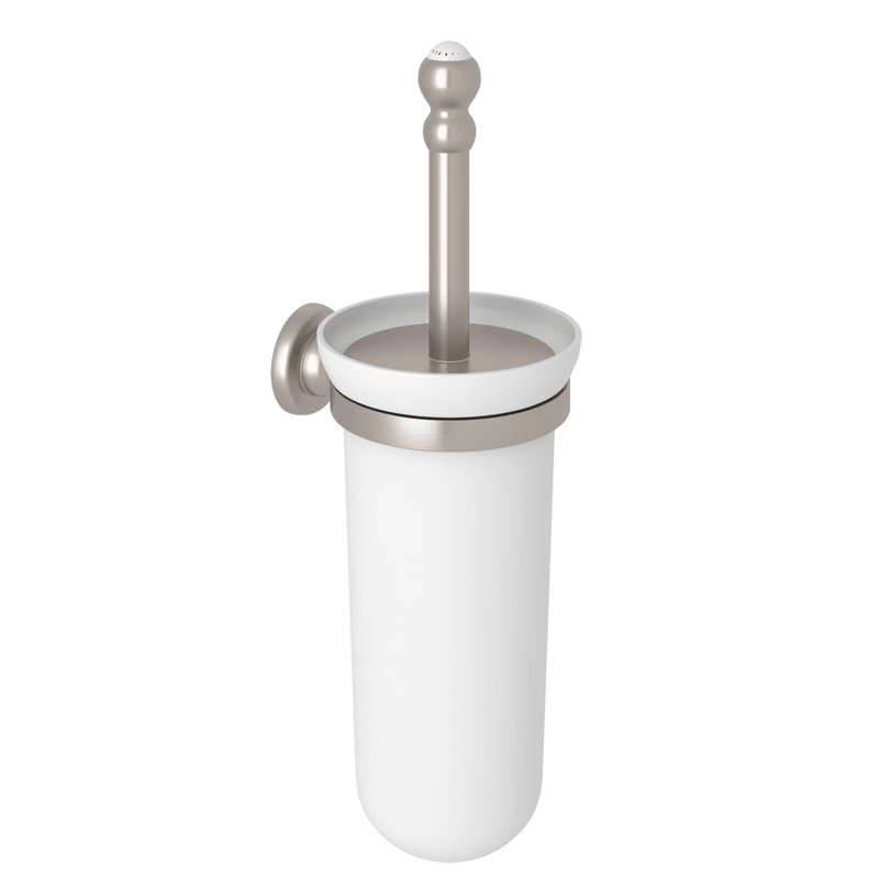 Perrin & Rowe Wall Mount Toilet Brush Holder, Satin Nickel