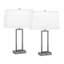 Ensemble de lampes de table rectangulaires robustes 29 "avec prise USB et prise de courant