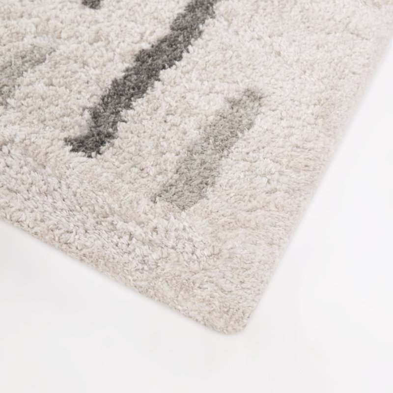 Tapis brun à carreaux moderne Herbert, Rectangle 5 pi 3 po x 7 pi