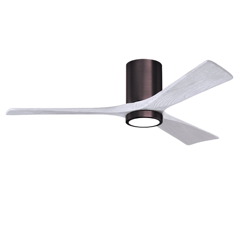 Irene LED Ceiling Fan, Matte White, Brushed Bronze, 52"