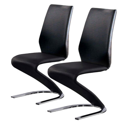 Ensemble de 2 chaises d'appoint rembourrées en similicuir