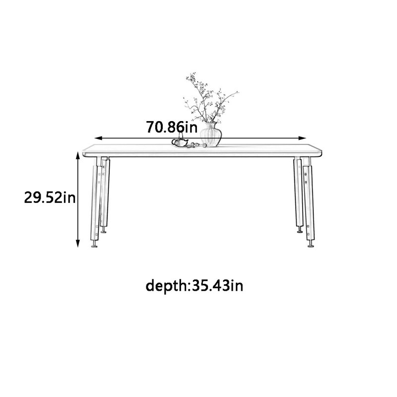 Table de salle à manger Retro, H 29,52 po x L 70,86 po x l 35,43 po