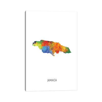 Carte de la Jamaïque par Michael Tompsett, impression sur toile tendue