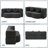 75.5" Foldable Lychee Velvet Convertible Sleeper Couch, No Assembly Required Compression Sofa Bed with Soft Pillows, For Bedroom and Apartment, Black-1027406750