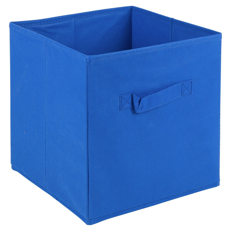 17 Stories Fabric Decorative Bin, 27cm H x 27cm W x 27cm D, Dark Blue