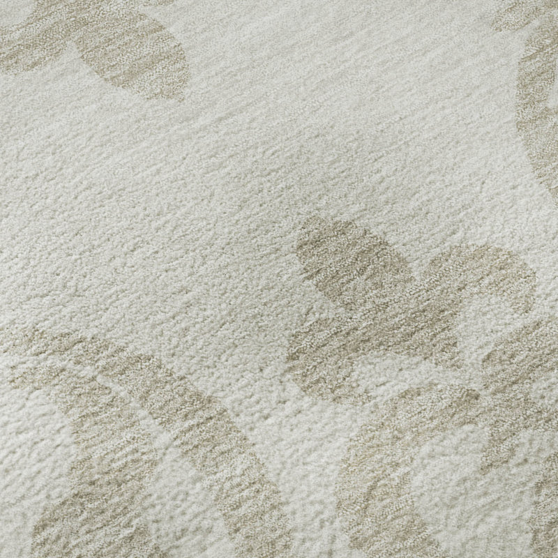 Premium Machine Washable Prisco Ivory Rug, Rectangle 5' x 7'6"