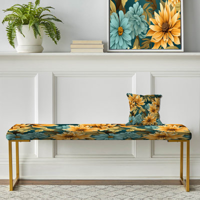 Banc rembourré or