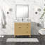 Ensemble de meuble-lavabo autoportant 36 po en chêne classique avec comptoir en quartz T Tition