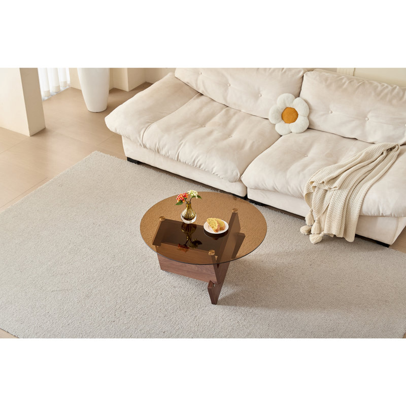 Table basse ronde moderne, Brown
