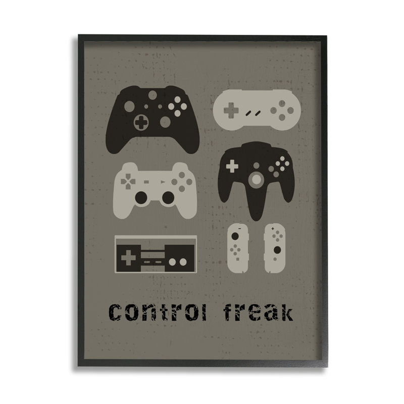 Control Freak, H 14 po x l 11 po x P 1,5 po, Giclée encadrée noir minuit
