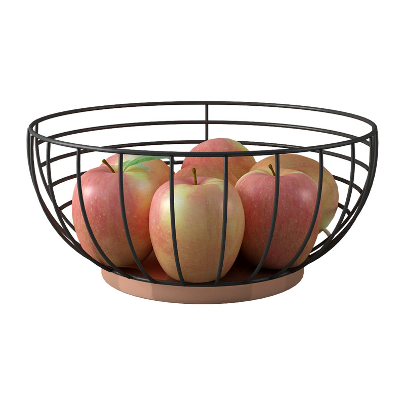 Bol à fruits en métal pour cuisine, salon, bureau - grand centre de table décoratif pour présenter des fruits, des légumes, du pain, des bonbons, des articles ménagers ou comme panier-cadeau