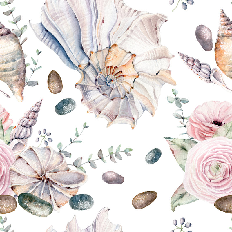 Papier peint amovible coquillages hawaïens