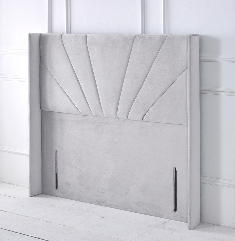 Upholstered Velvet Headboard, Silver, Kingsize (5')