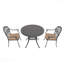 Ensemble de 3 meubles de patio en aluminium coulé avec coussins bruns-165666577