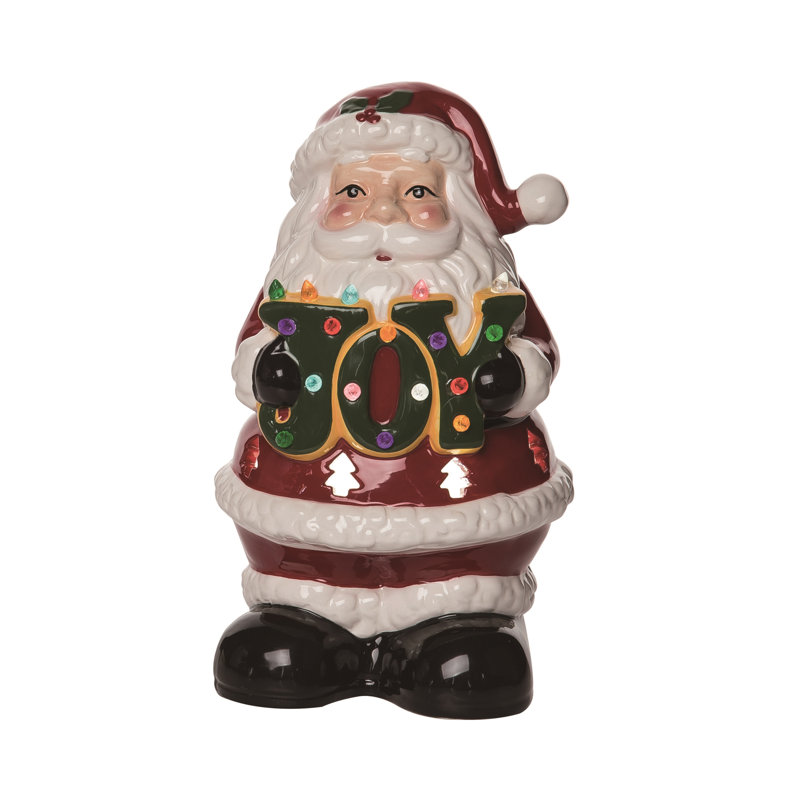 Père Noël joyeux en céramique 10,25 po