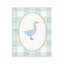 Goose on Soft Green Plaid Wall Plaque, design by The Paper Curator