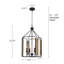 Luminaire suspendu de style lanterne de ferme moderne 28 po à 4 lumières, cadre ouvert géométrique, finition bouleau fumé