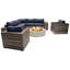Ensemble de conversation pour 6 personnes avec foyer et coussins Sunbrella Lsi-129566075