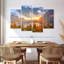 Lakeside Mountains, Montana, lac Saint Mary - 4 pièces sur toile tendue-92788729