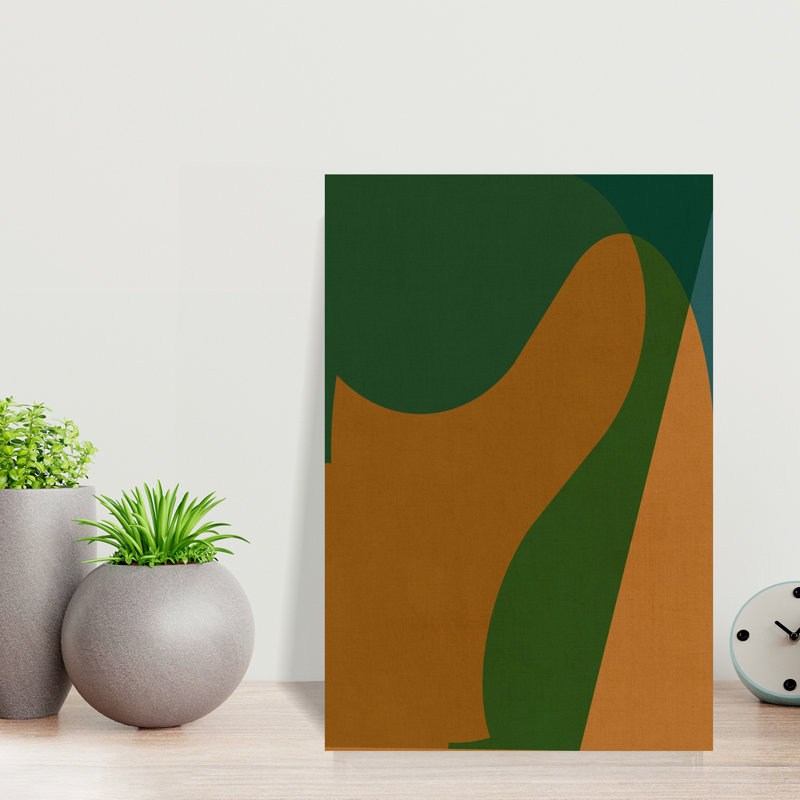 Verdant Wave Abstract Contemporary Wall Art, 18" H x 12" W