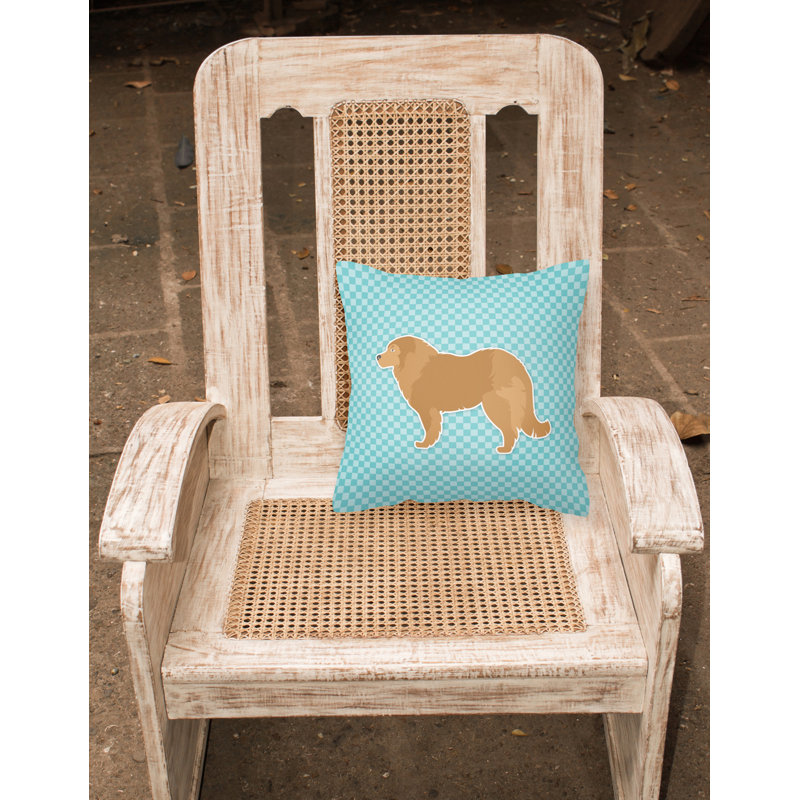 Coussin décoratif intérieur/extérieur pour chien du caucase berger, Bleu, H 18 po x l 18 po x P 3 po
