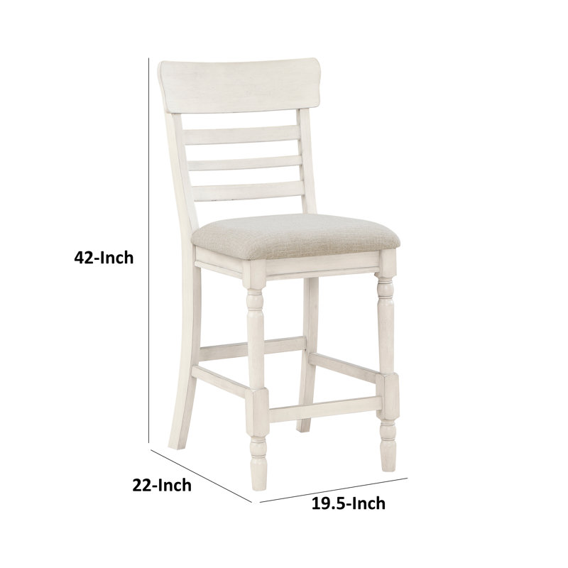 Upholstered Counter Stool with Solid Wood Frame