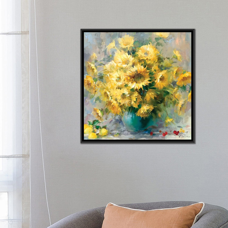 « brillante vi », impression sur toile, H 18 po x l 18 po x P 1,5 po, Toile avec cadre noir, Pas de tapis