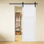 Moderne 2 panneaux 36 po X 80 po Porte de grange coulissante en bois de noyer blanc avec ensemble de quincaillerie-132744491-132745716-132745717