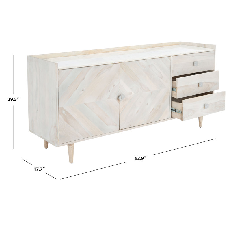 Lola-Mae 62.9'' Sideboard, White/White