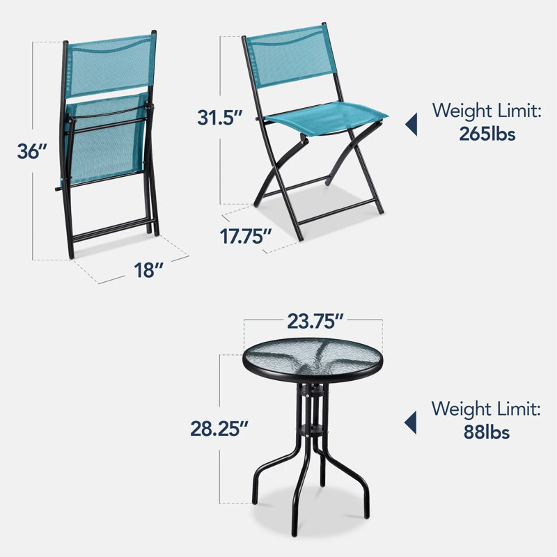 3-Piece Bistro Set, Peacock