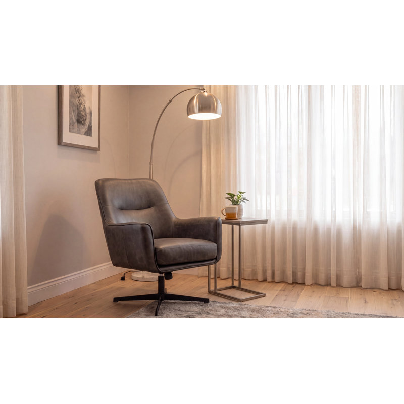 Adalade Upholstered Swivel Accent Chair, Grey
