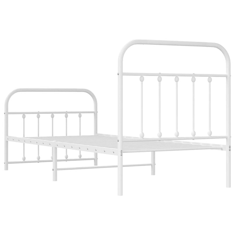 Bulkley Steel Bed, 90 x 190 cm, White