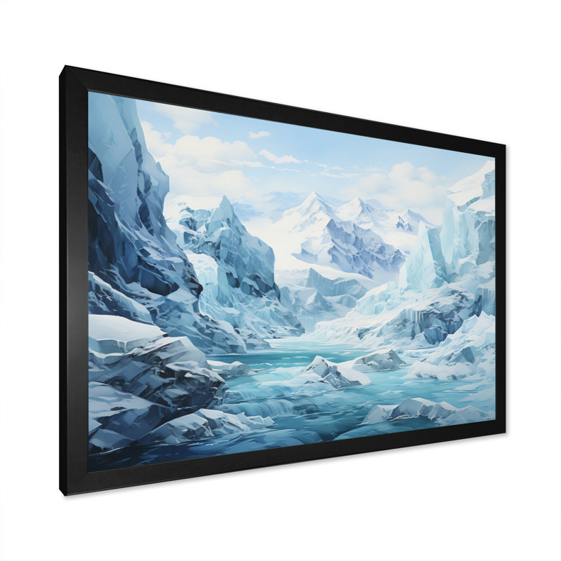 Banessa Antartica Frozen Expedition Abstract, H 12 po x l 20 po x P 1 po, Cadre photo noir
