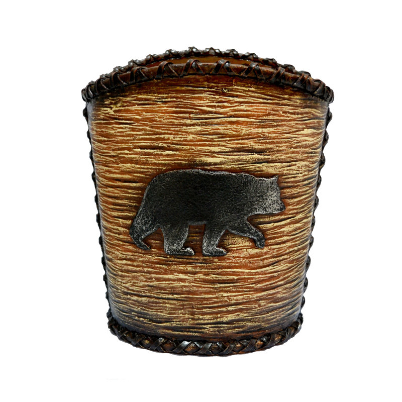 Lodge Bear Resin Open Waste Basket