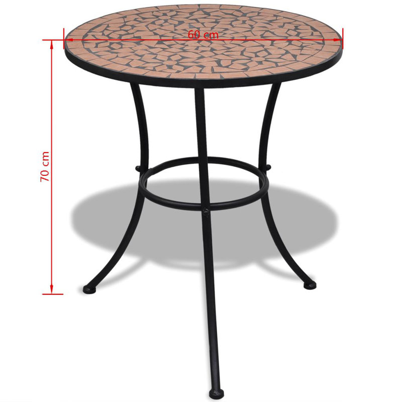 Round Metal Outdoor Balcony Table , 60cm cm W 60cm cm D