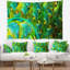 Tapisserie abstraite à motif floral fractal vert éclatant-28486077