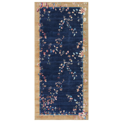 Machine Woven Blue/Gold/Beige Rug