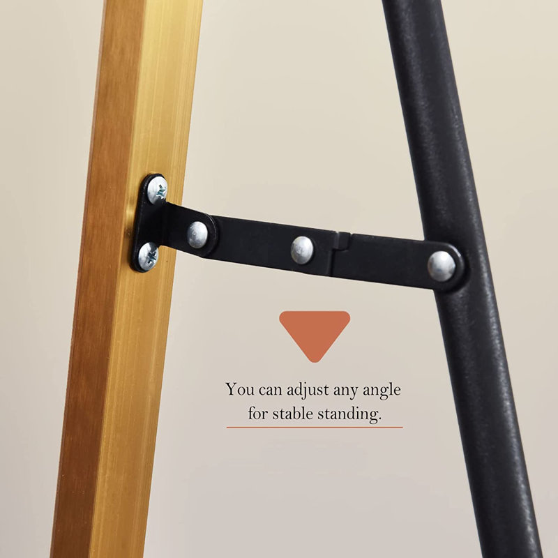 Miroir rectangulaire incassable en aluminium avec support, Or, H 58 po x l 18 po