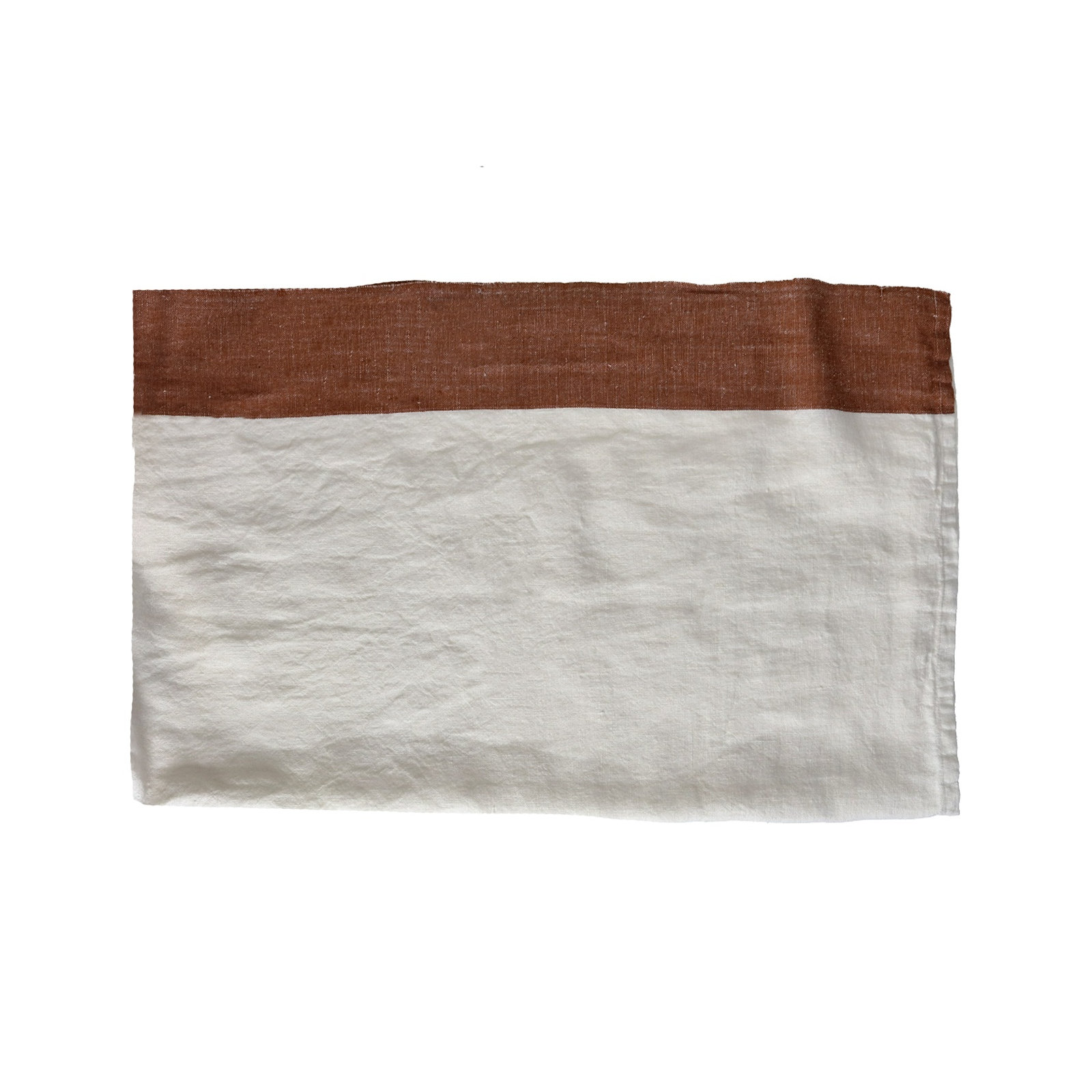 Indian Summer Linen Table Cloth Rust, White
