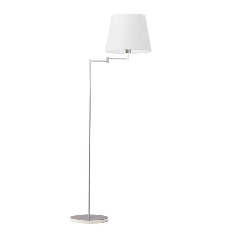 Askegard 165cm Swing Arm Floor Lamp, Silver, White